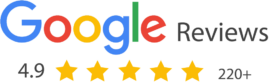 Google Review Badge with over 220 5 star reviews